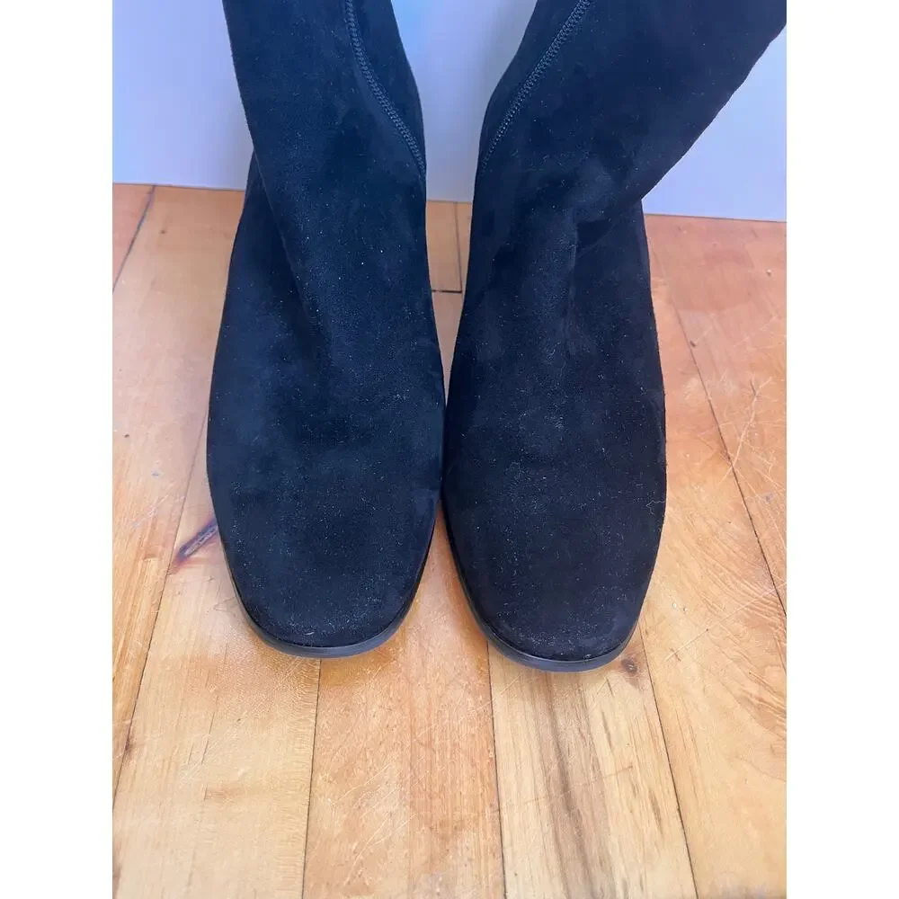Regarde Le Ciel Ines Bootie Black Suede Silver Buckle NWOT 40 EU 9.5 US